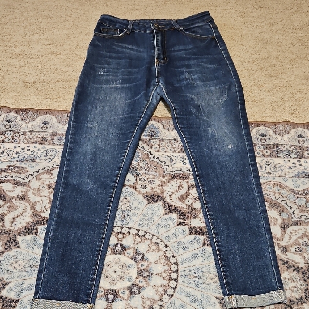 Women's Dark Blue Skinny Jeans with Stretch